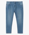 Pantacourt en jean femme grande taille en denim stretch